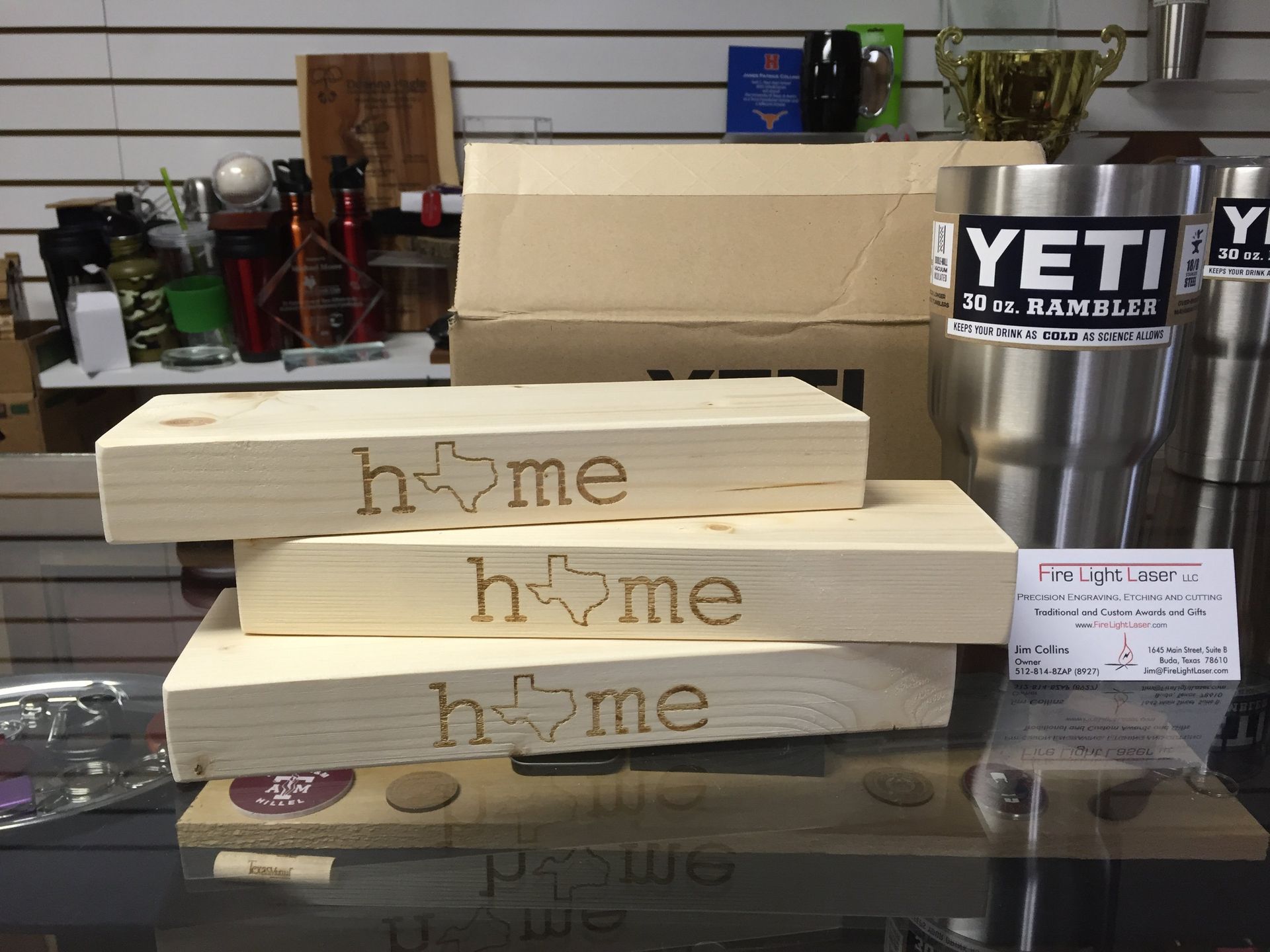 Custom Laser Engraved Promotional Products Austin TX Fire Light Laser